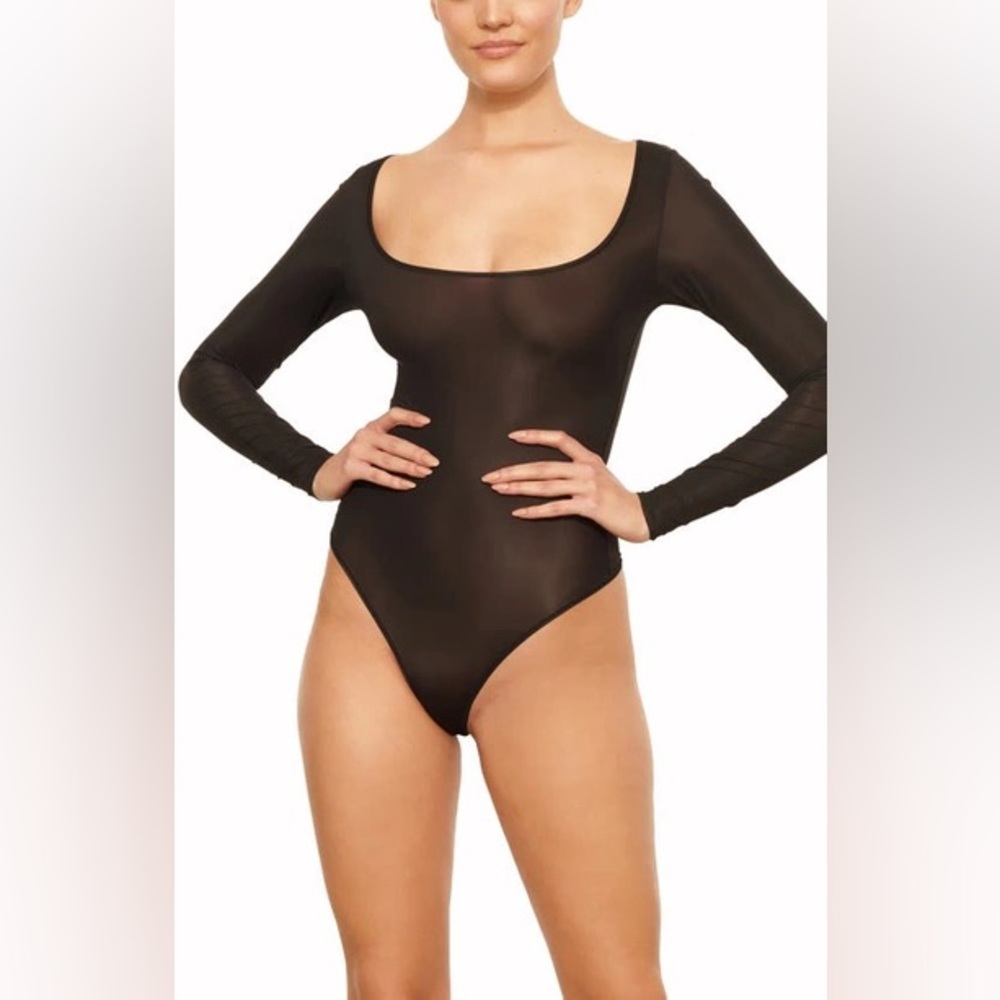 SKIMS Black Long Sleeve Bodysuit